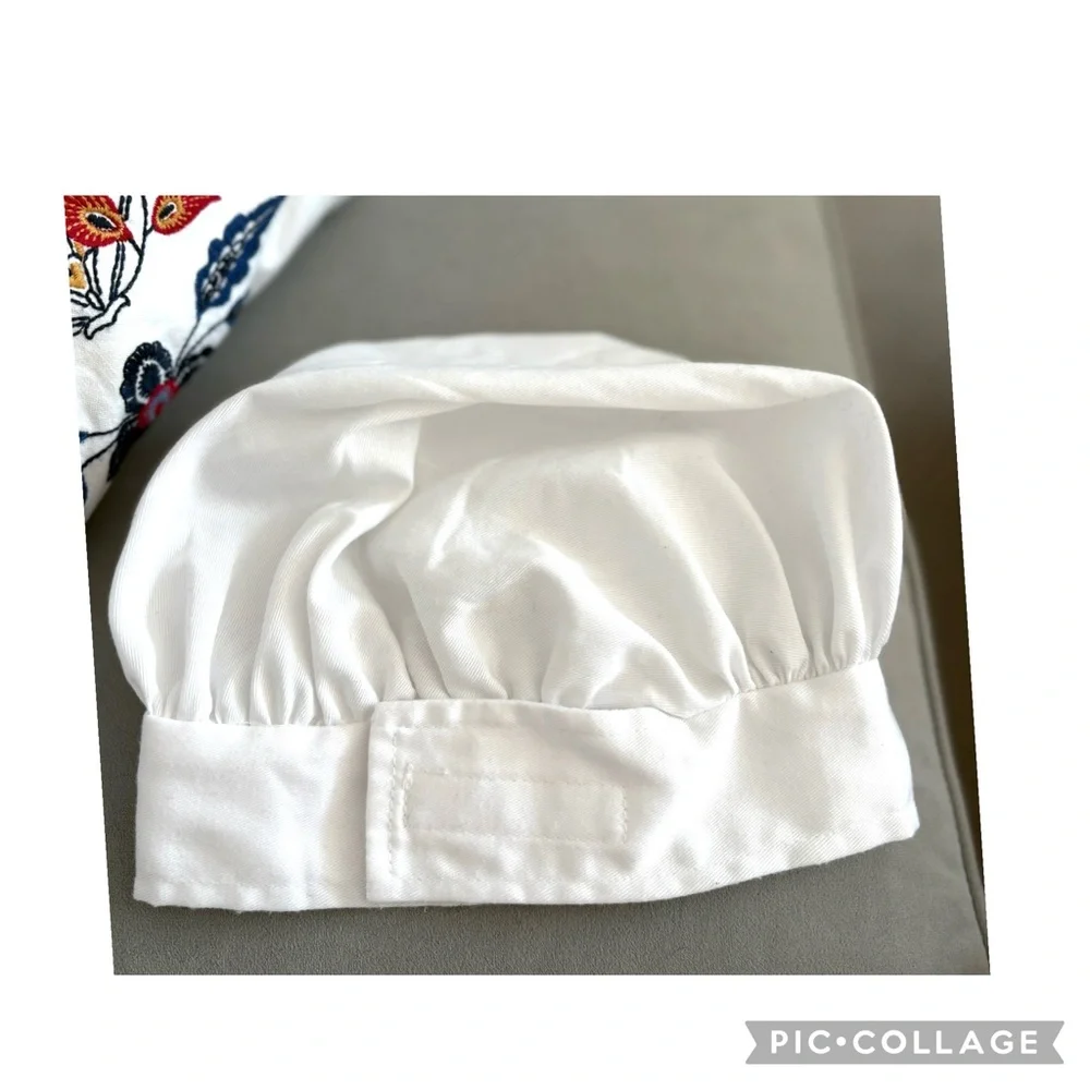 Kids Christmas Chef Hat White Adjustable Toque Holiday Baking Costume